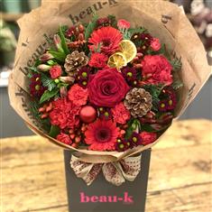 Small Rosy Reds Christmas Bouquet