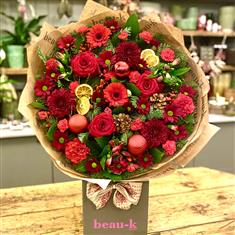 Large Rosy Red Christmas Bouquet