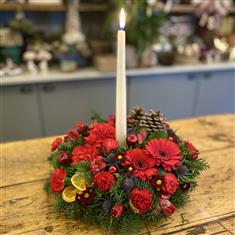 Rosy Red Candle Arrangement