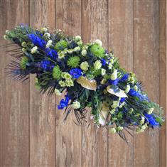 Fresh Lime &amp; Royal Blue Casket Spray