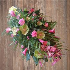 Pink &amp; Lime Exotic Casket Spray