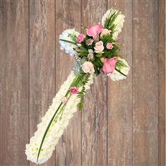Pink Rose &amp; Calla Cross