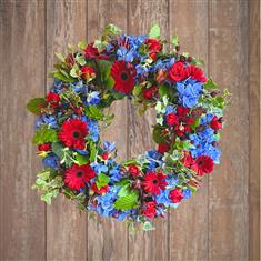 Sky Blue &amp; Burgundy Wreath