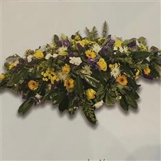 Yellow &amp; Purple Coffin Spray