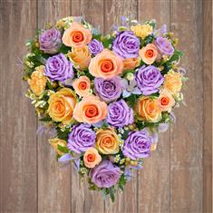 Mauve &amp; Apricot Heart