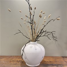 Rustic White Ceramic Bulb Vase